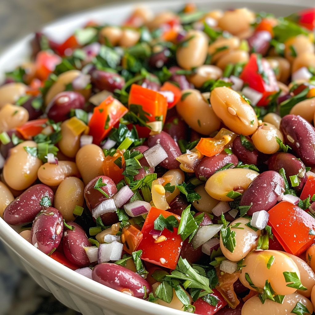 Vibrant Mediterranean Dense Bean Salad - Easy & Satisfying Treat