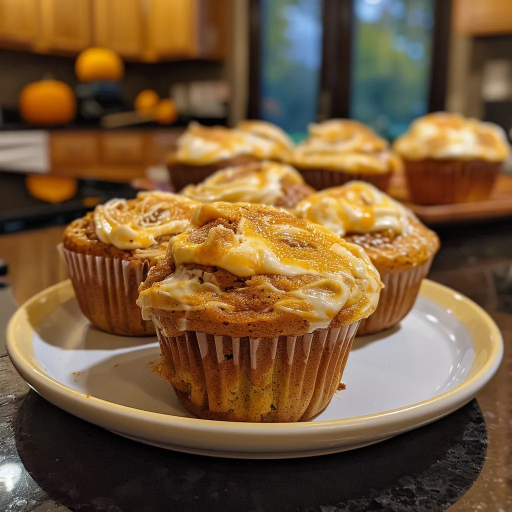 Amazing Pumpkin Cheesecake Muffins: 1 Dreamy Swirl