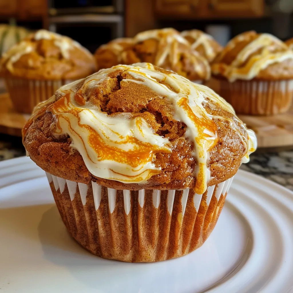 Pumpkin Cream Cheese Swirl Muffins