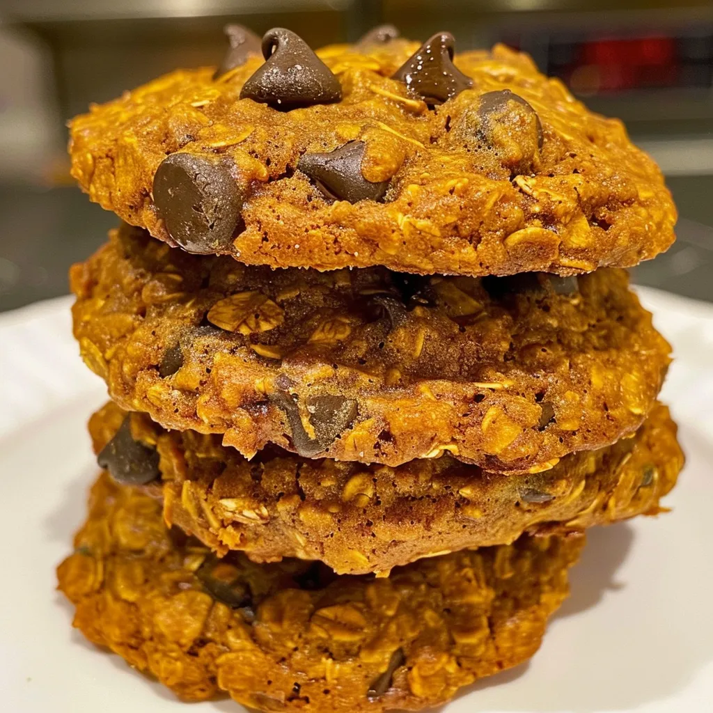 Soft & Chewy Pumpkin Chocolate Chip Oatmeal Cookies
