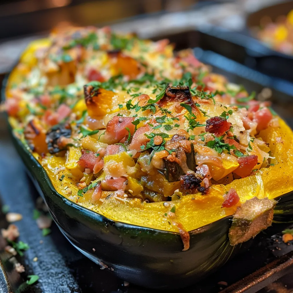 Classic Stuffed Acorn Squash with Wild Rice and Cranberries