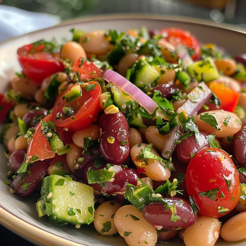 Vibrant Mediterranean Dense Bean Salad - Easy & Satisfying Treat