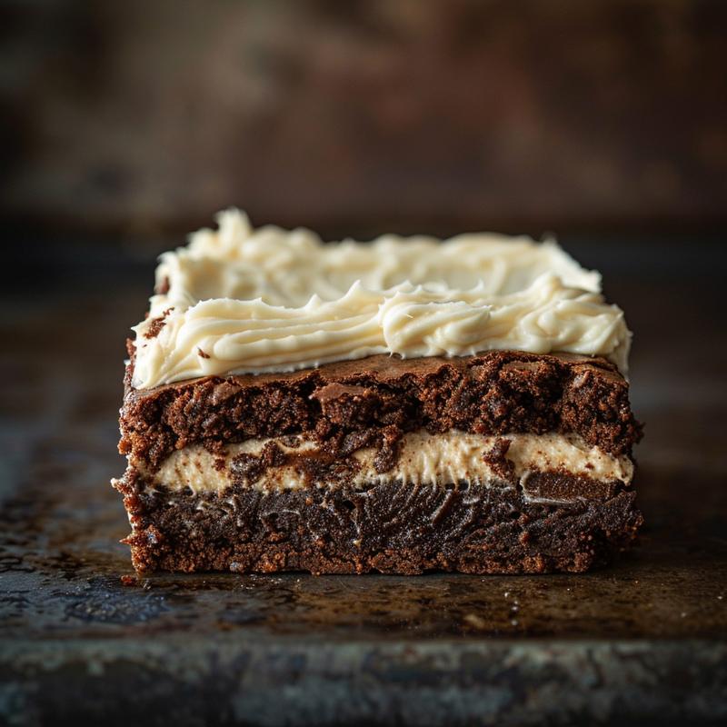 Close-up of a football-shaped brownie on a dark stone surface.