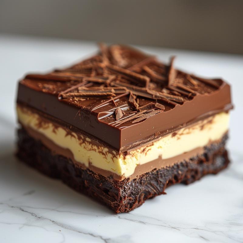 Close-up of a chocolate dessert gift box with varied chocolate types on a white marble surface.